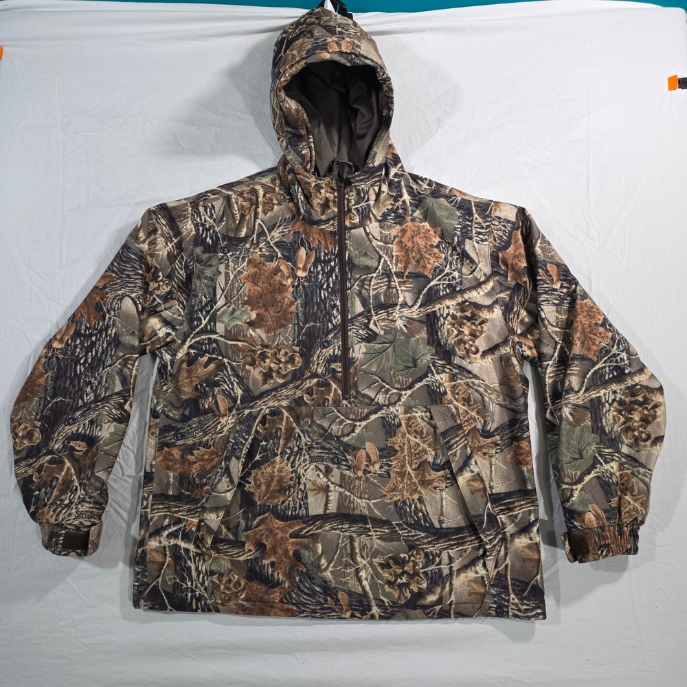 Cabelas Dry-Plus ScentLok Camo Jacket Large Brown Seclusion 3D Hunting Pullover